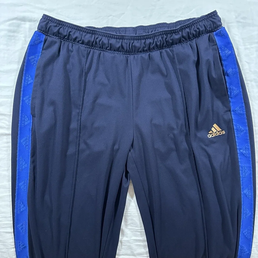 Adidas Sweat Pants The Stripe Logo Elastic Waist Navy‎ Joggers Men's Large